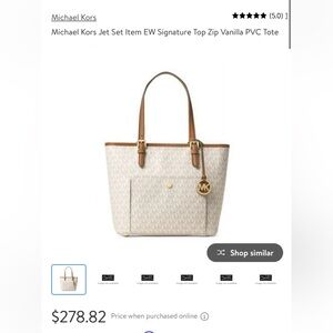 Michael Kors l Top Zip Vanilla Tote